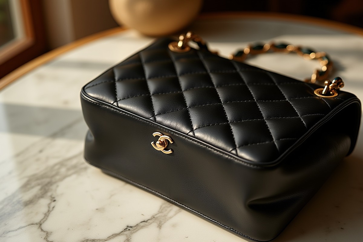 Сумка Chanel 2.55 с характерной стёжкой и цепочкой